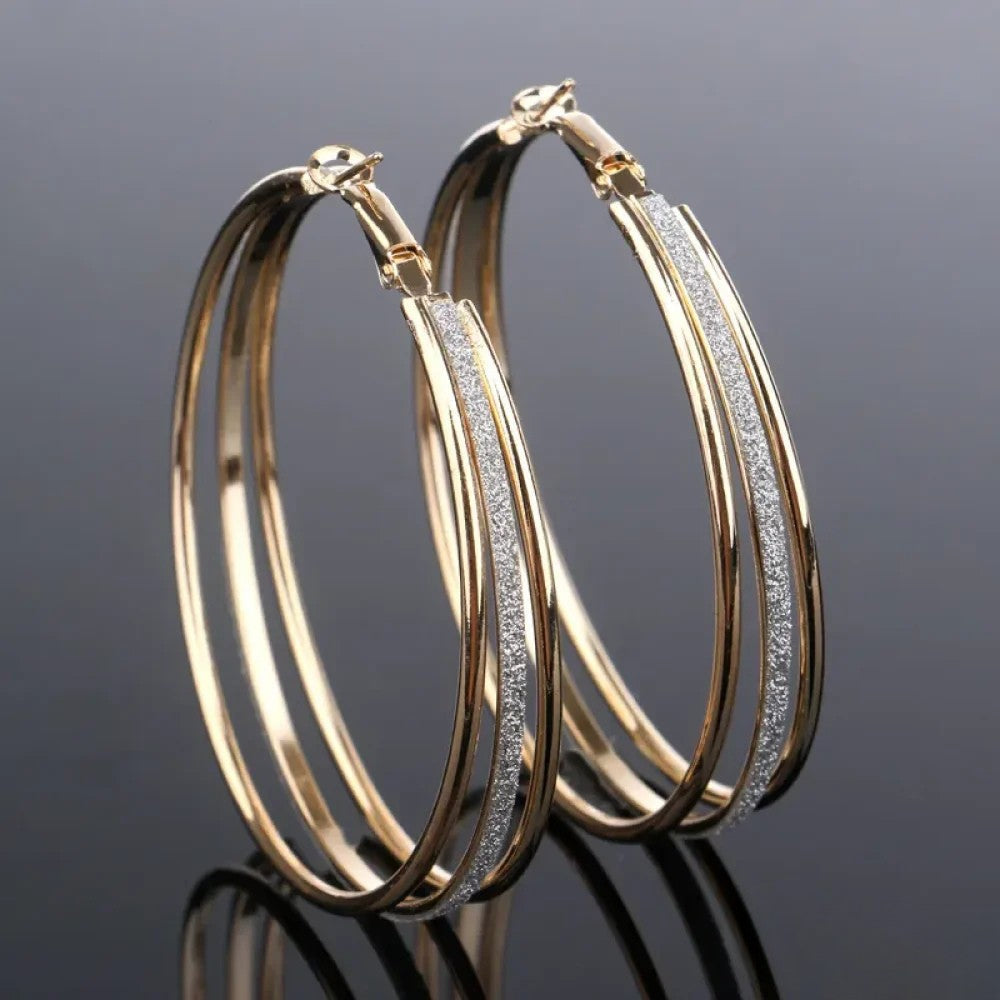Retro Golden Radiance Stud Earrings