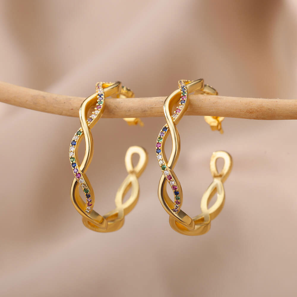 Julenyssa | 18K Gold Wave Earrings