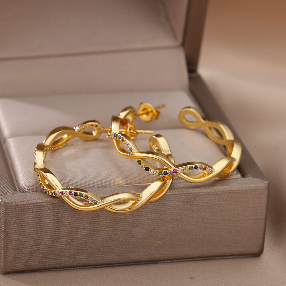 Julenyssa | 18K Gold Wave Earrings