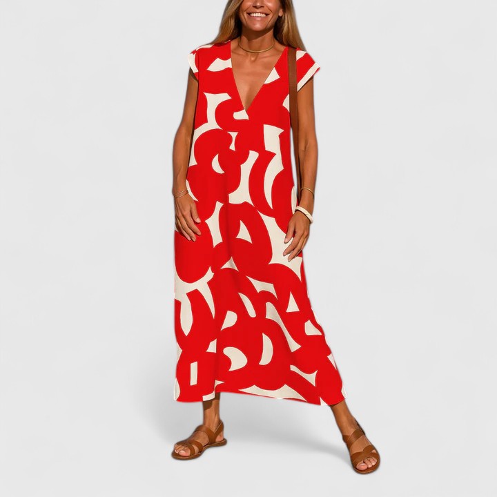 Koralia | Elegant V-Neck Dress