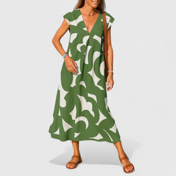 Koralia | Elegant V-Neck Dress