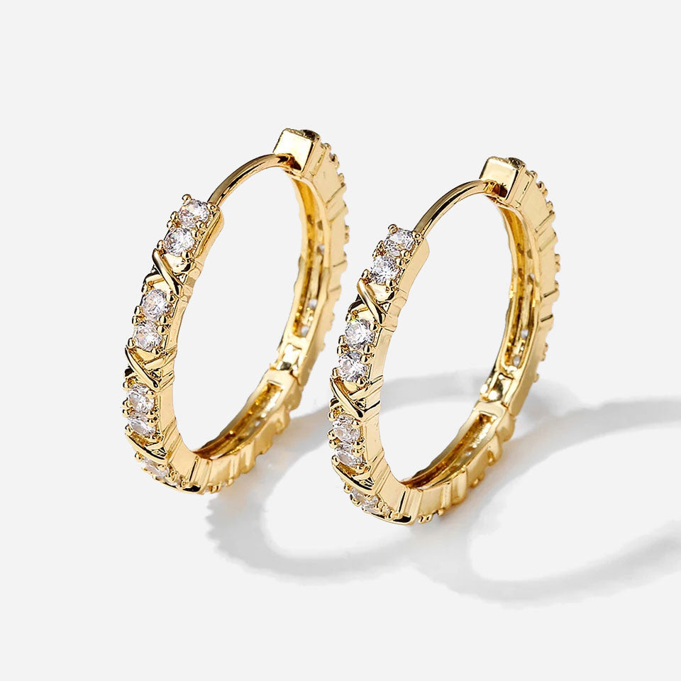 Aurelisse | 18K Gold Zirconia Cross Earrings