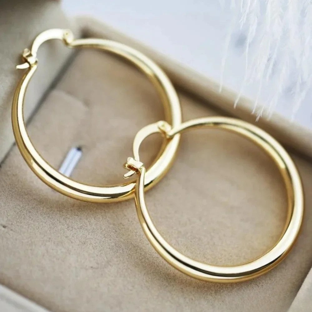 Oversized Golden Hoop Earrings