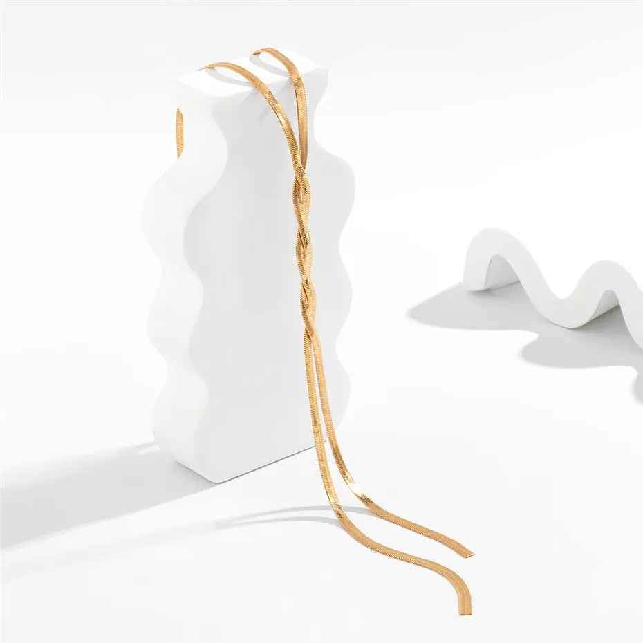Stylish Adjustable Snake Design Long Necklace