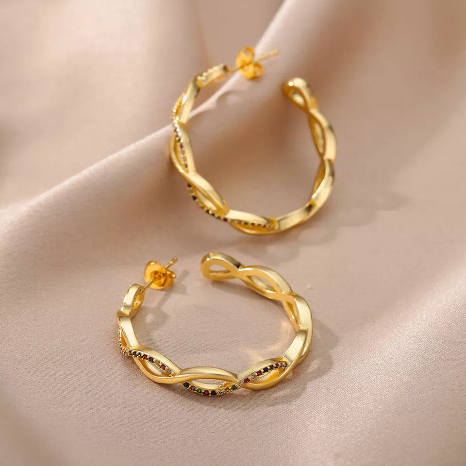Julenyssa | 18K Gold Wave Earrings