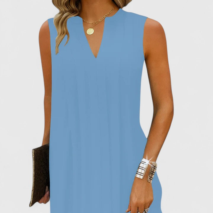 Clarhild™ | Chic V-Neck Dress for a Flattering Fit