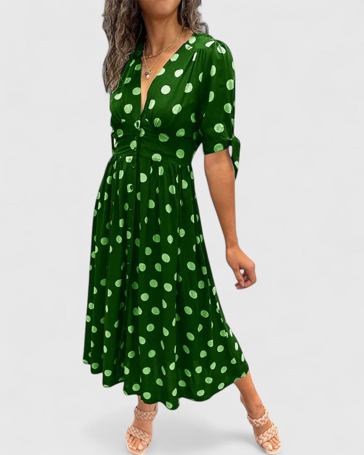 Colette | Elegant Polka Dot Dress