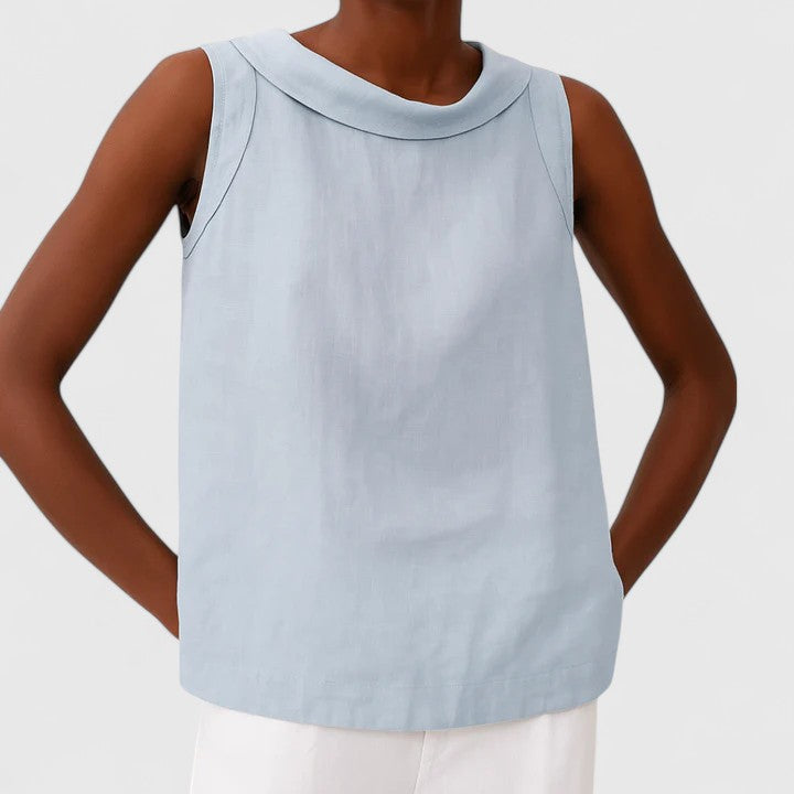 Anastine | Chic Roll Collar Top