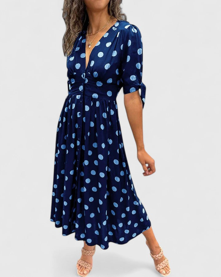 Colette | Elegant Polka Dot Dress