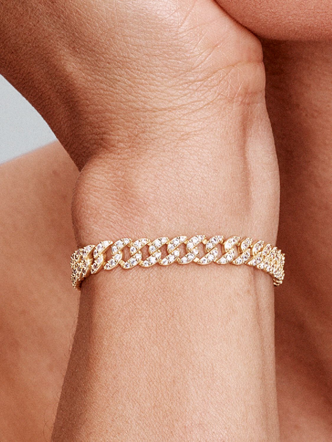 Shannelise | 18k Gold Cuban Pink Bracelet