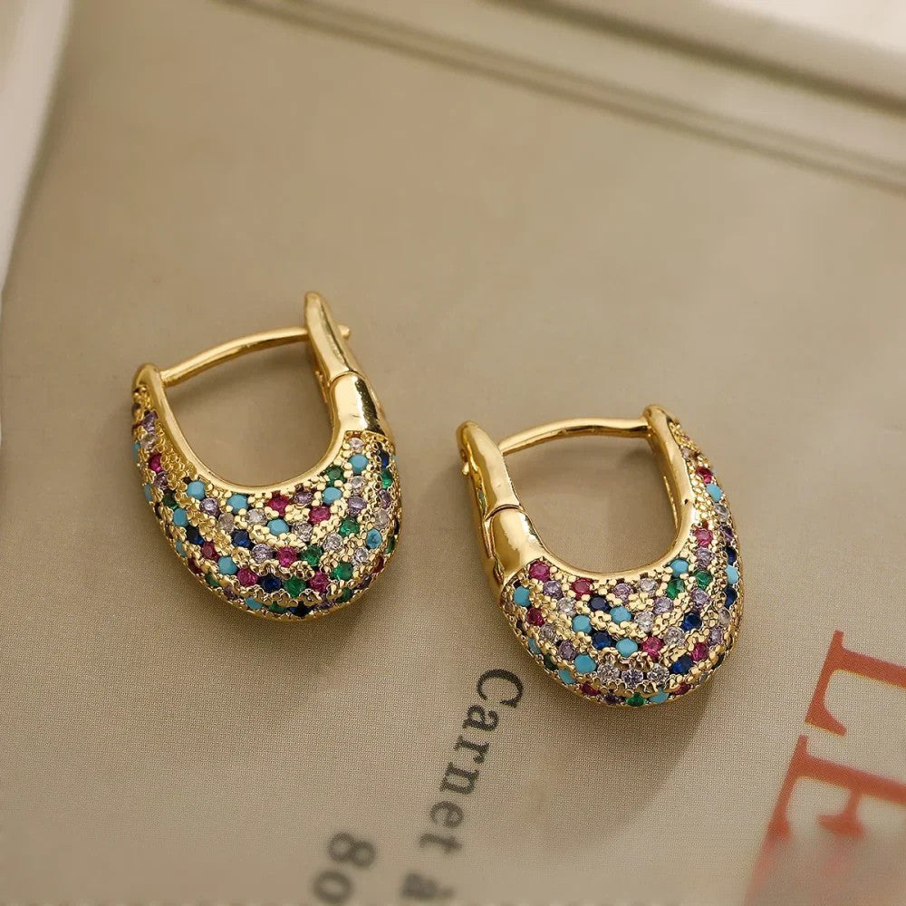 Vibrant Inlay Design Earrings