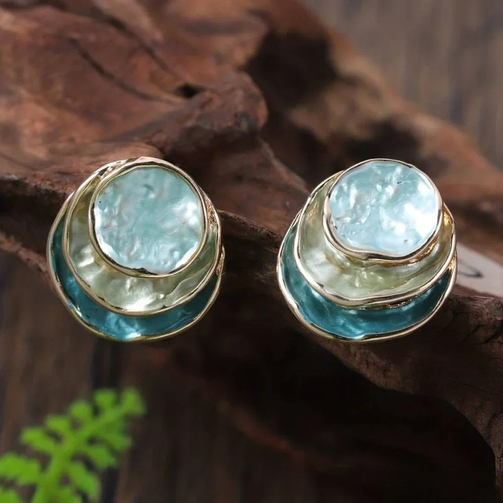 Artisan Crafted Vintage Multi-Layer Round Earrings