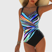 Trendy High-Elasticity Swimsuit with Crisscross Front Design