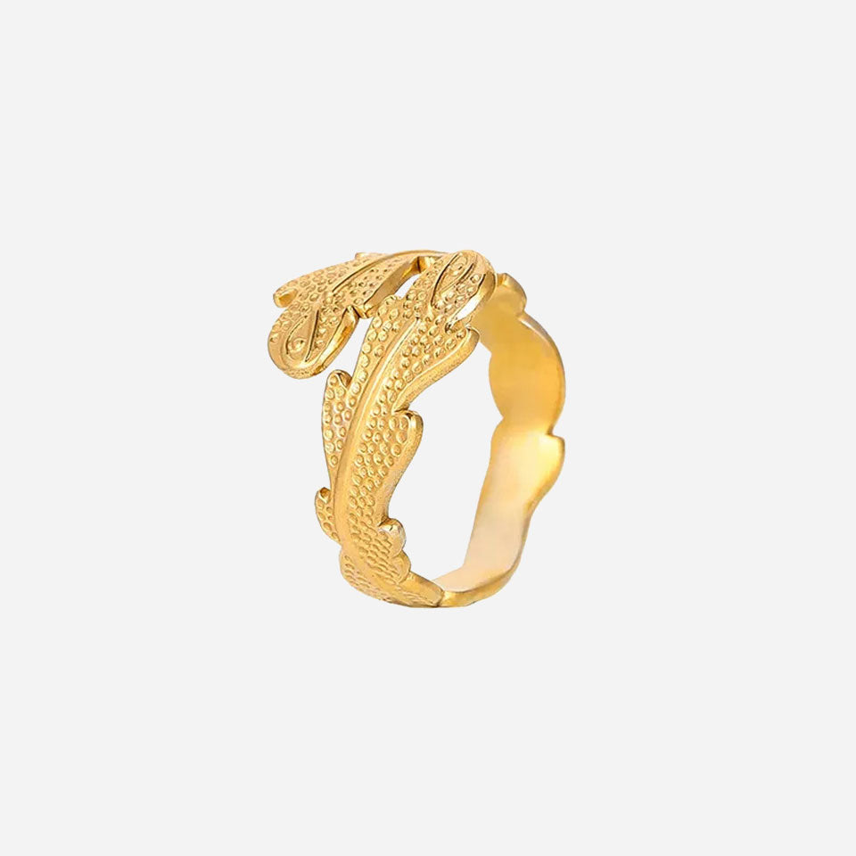 Janirelle 18K Gold Coral Ring