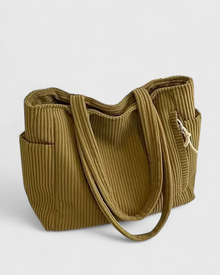 Liorane | Elegant Ribbed Tote Bag with Chic Cord Accents