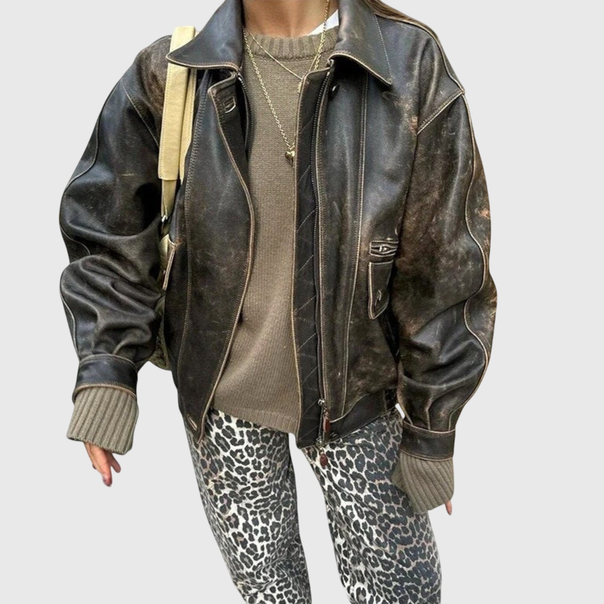 Chandra - Retro Leopard Print Jeans