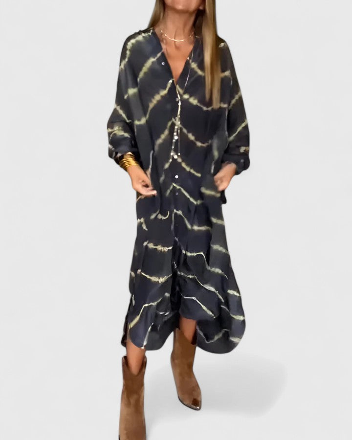 Amelie™ | Chic Bohemian Striped Maxi Dress