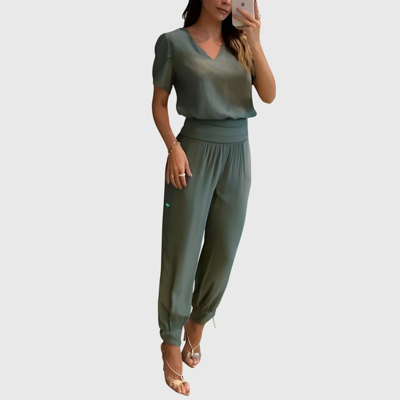 Jennifer™ | Chic Blouse and Trousers Ensemble
