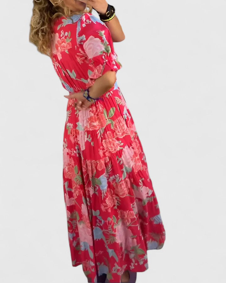 Minelda | Chic Floral V-Neck Dress