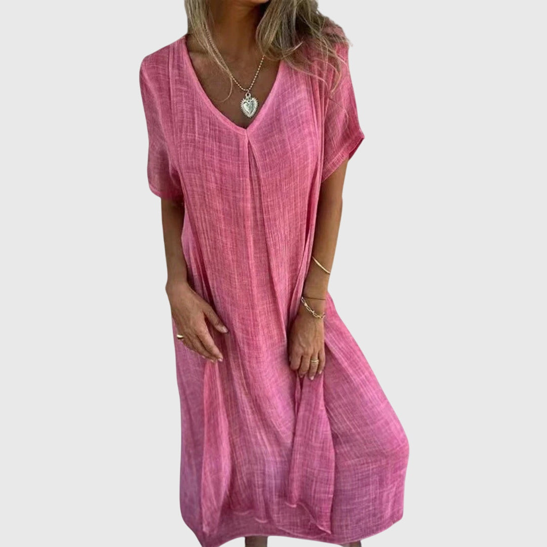 Fiona™ – Chic Lightweight V-Neck Dress
