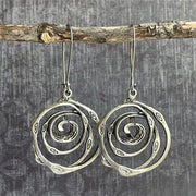 Labyrinth-Inspired Retro Silver Earrings