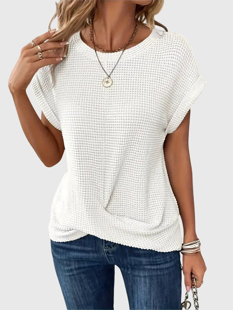 Isa™ | Chic Crew Neck Blouse