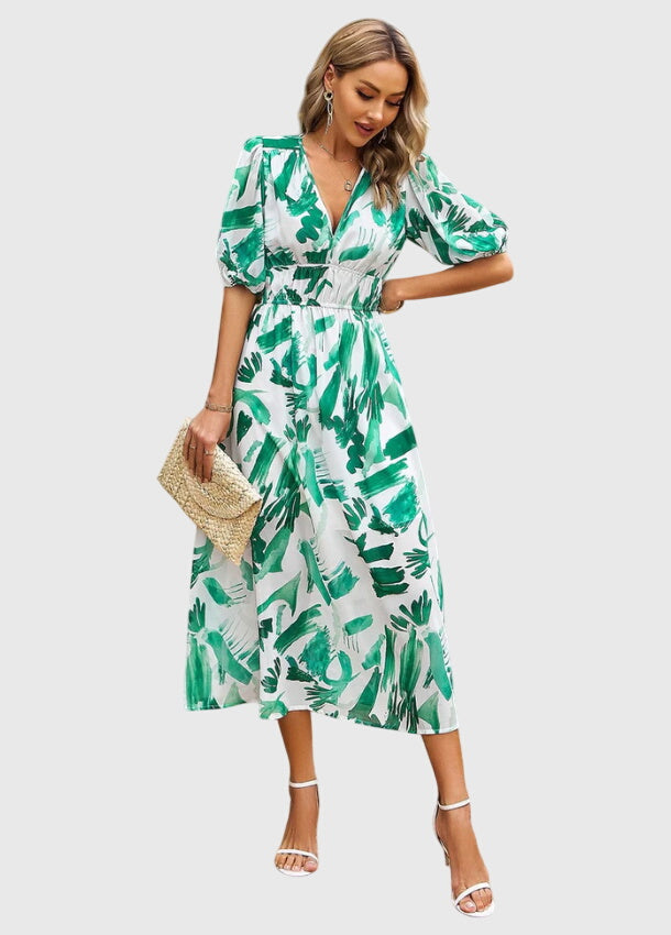 Merlin™ | Elegant Floral Midi Dress