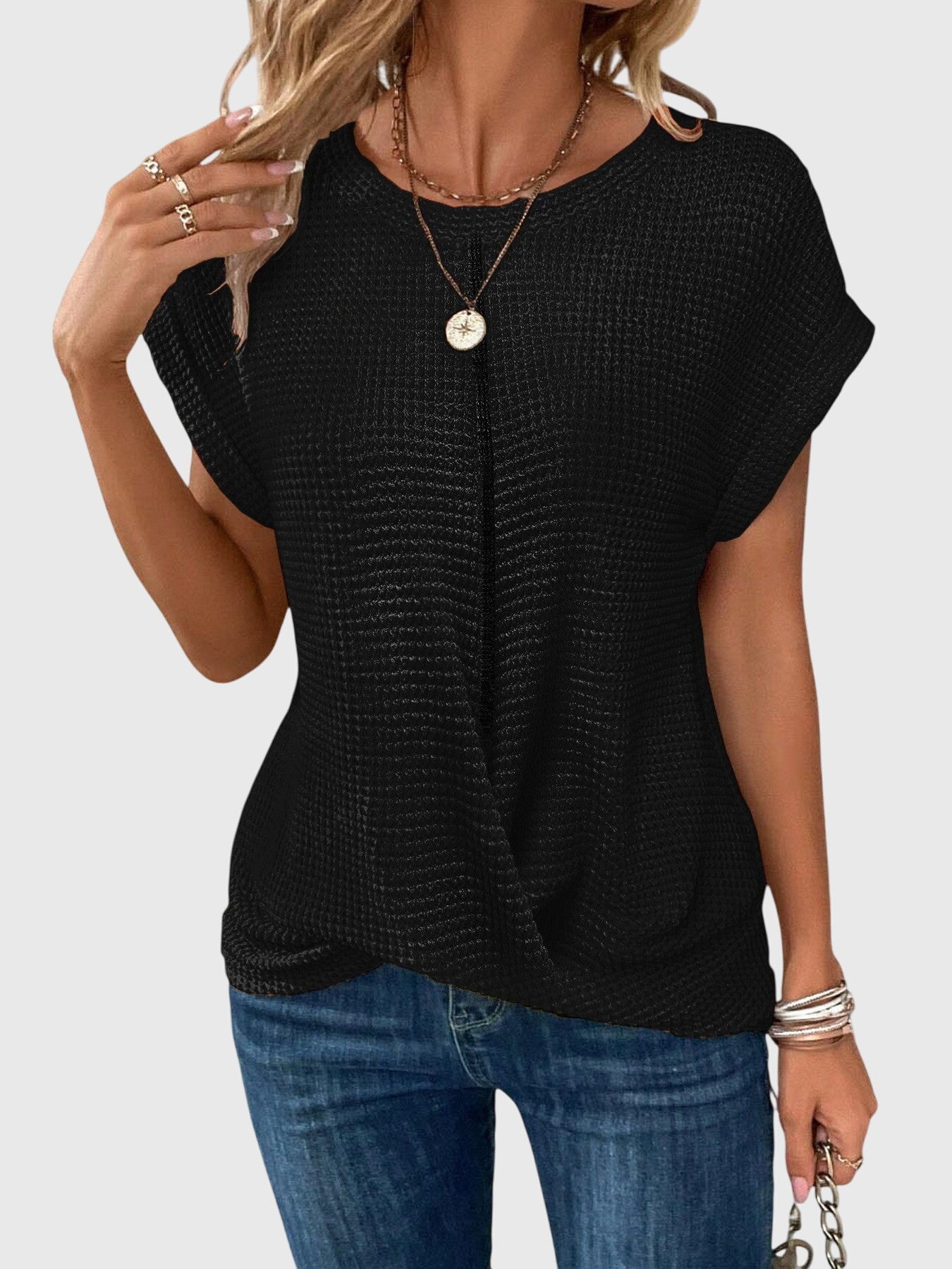 Isa™ | Chic Crew Neck Blouse