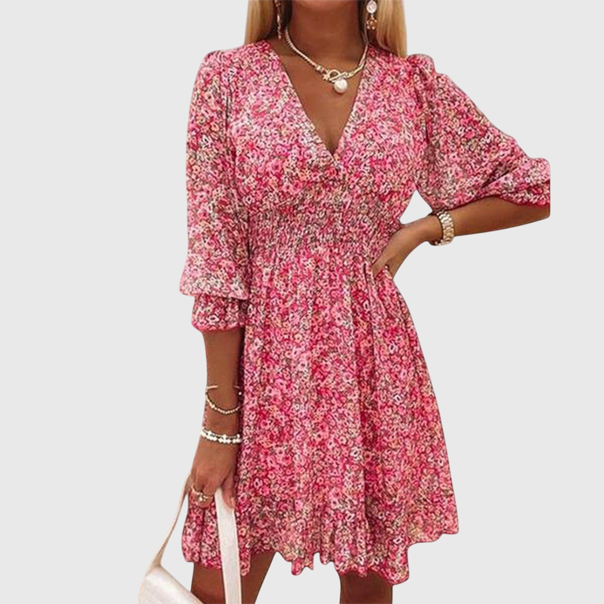 Elisa™ | Floral Dress with Puff Sleeves