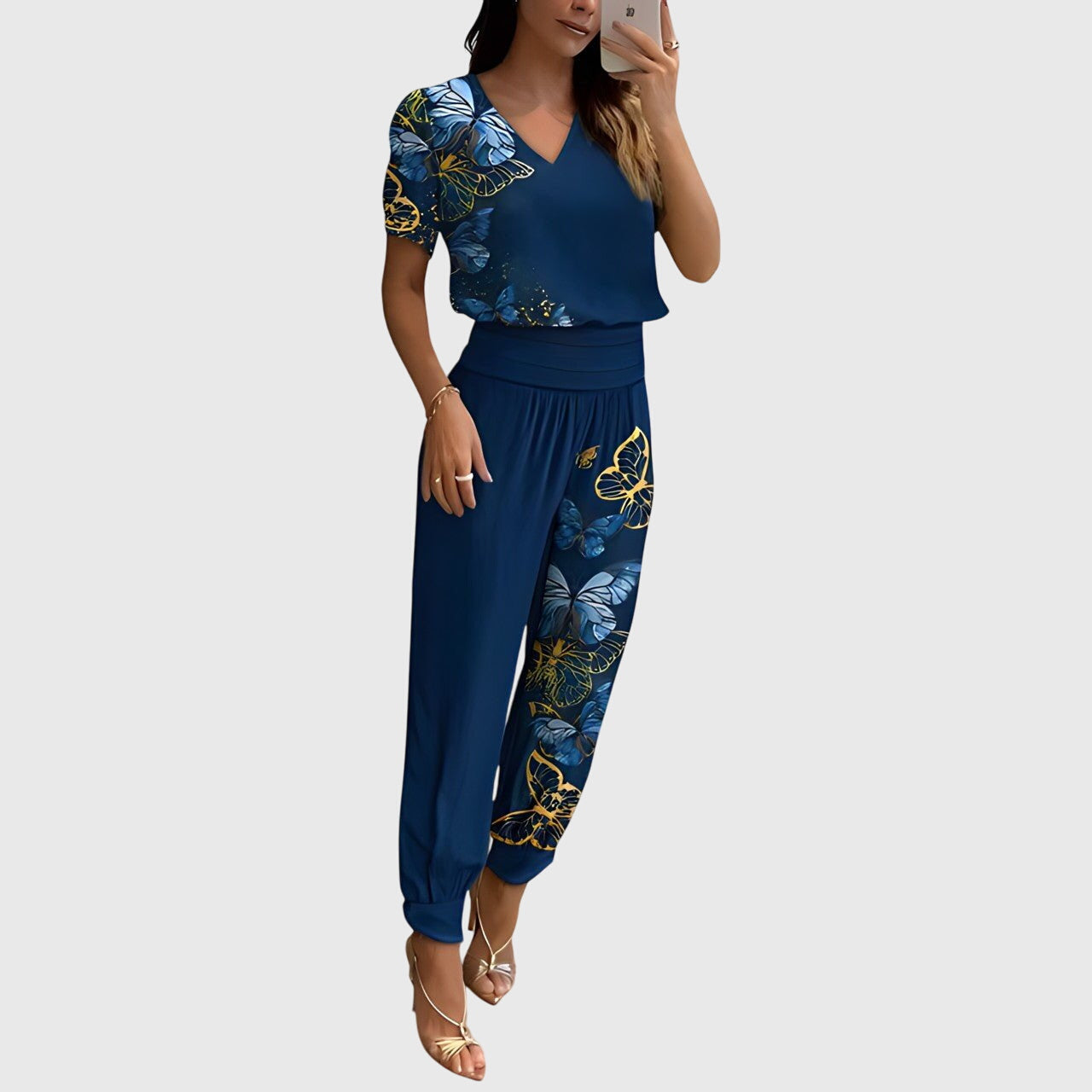 Jennifer™ | Chic Blouse and Trousers Ensemble