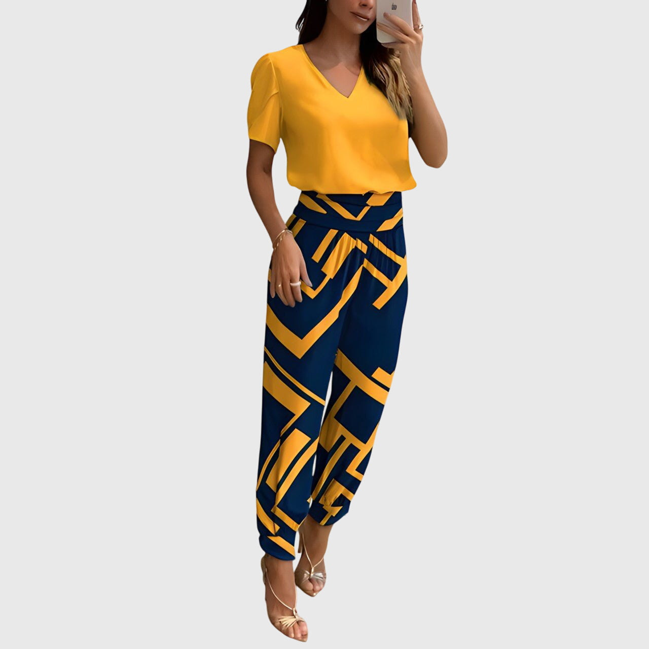 Jennifer™ | Chic Blouse and Trousers Ensemble