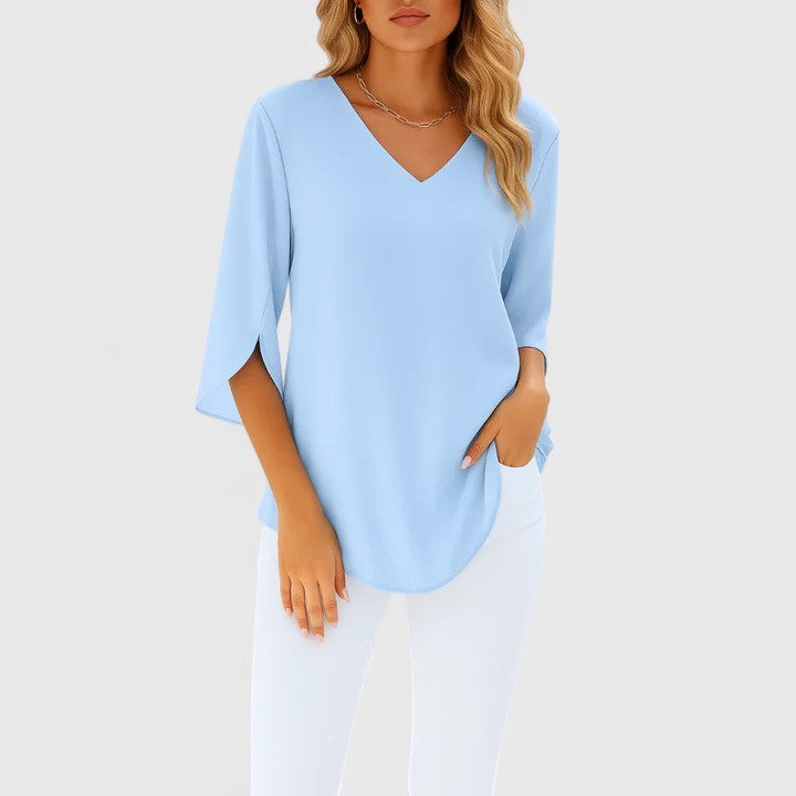 Violetta™ | Elegant V-Neck Blouse