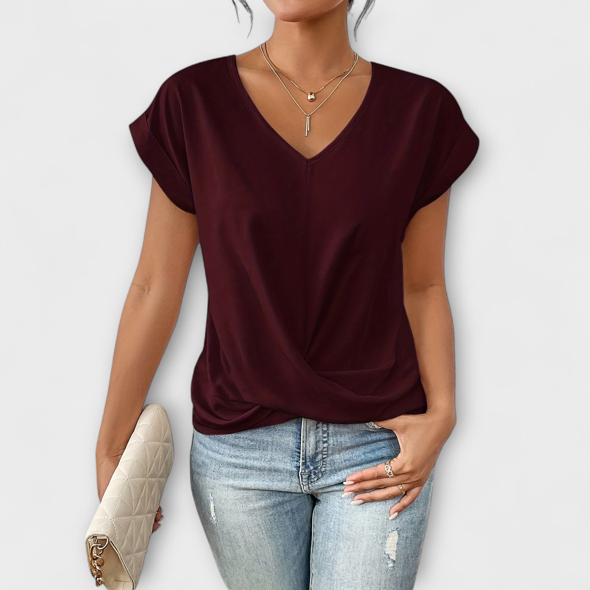 Carlinda | Stylish V-Neck Blouse