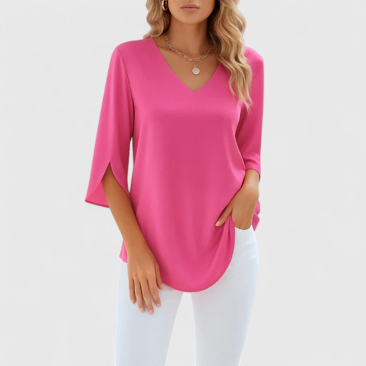 Violetta™ | Elegant V-Neck Blouse