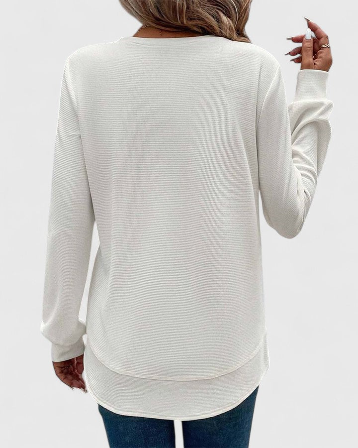Nadyalyn | Chic O-Neck Long Sleeve Top