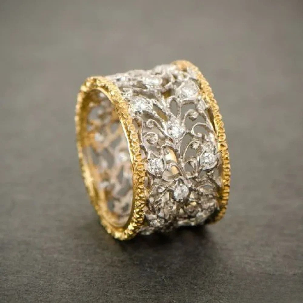 Vintage-Inspired Zirconia Ivy Ring
