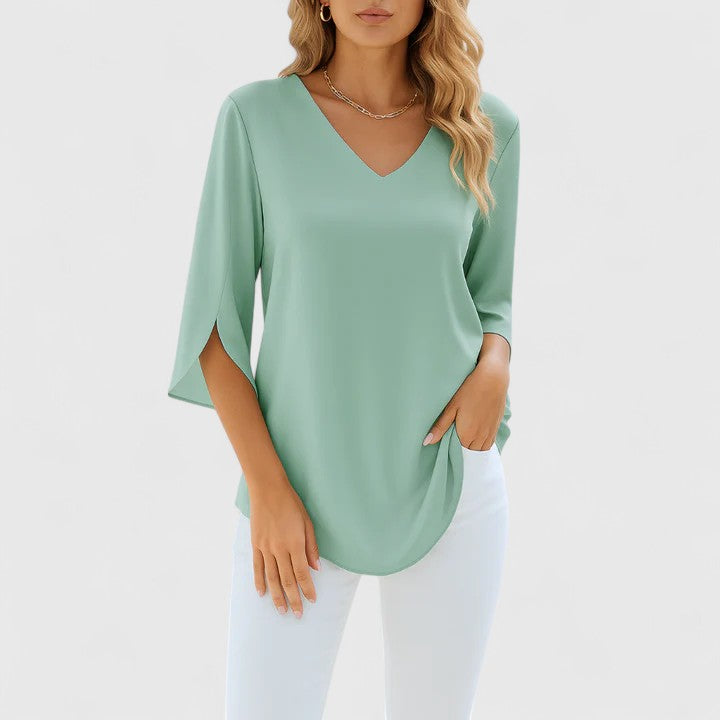 Violetta™ | Elegant V-Neck Blouse