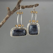 Vintage Midnight Silver Earrings