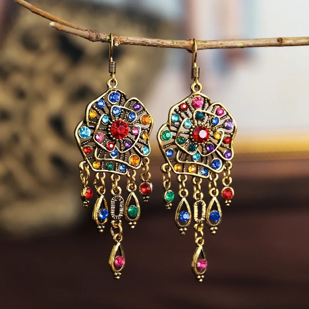 Vibrant Retro Mandala Earrings