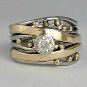 Timeless Gold Inlaid Zirconia Ring
