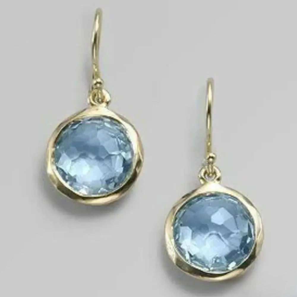 Vintage-Inspired Blue Inlay Earrings