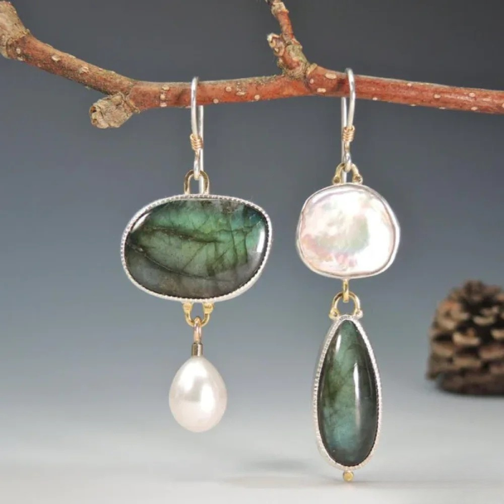 Vintage-Inspired Stein Earrings