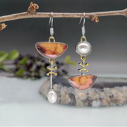 Vintage-Inspired Orange Stone Earrings