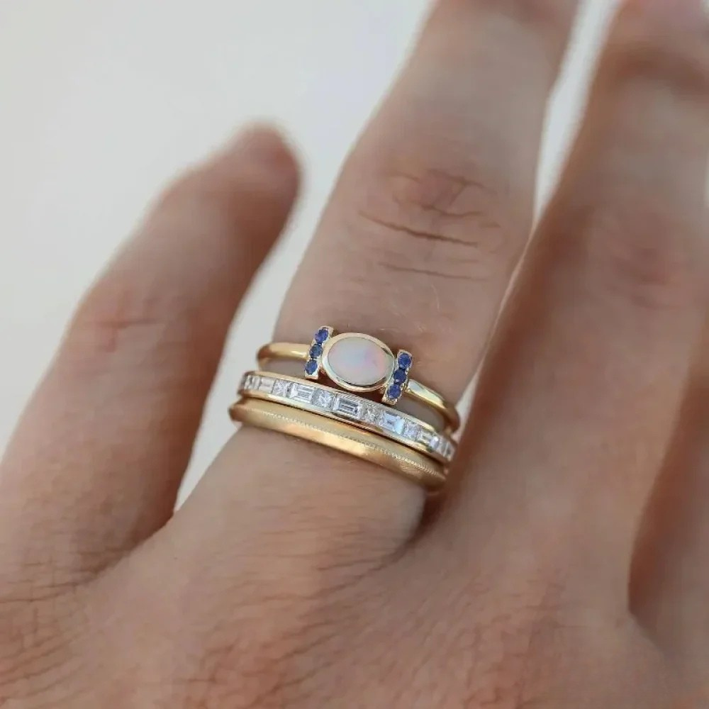 Collection of Antique Gold Opal Rings