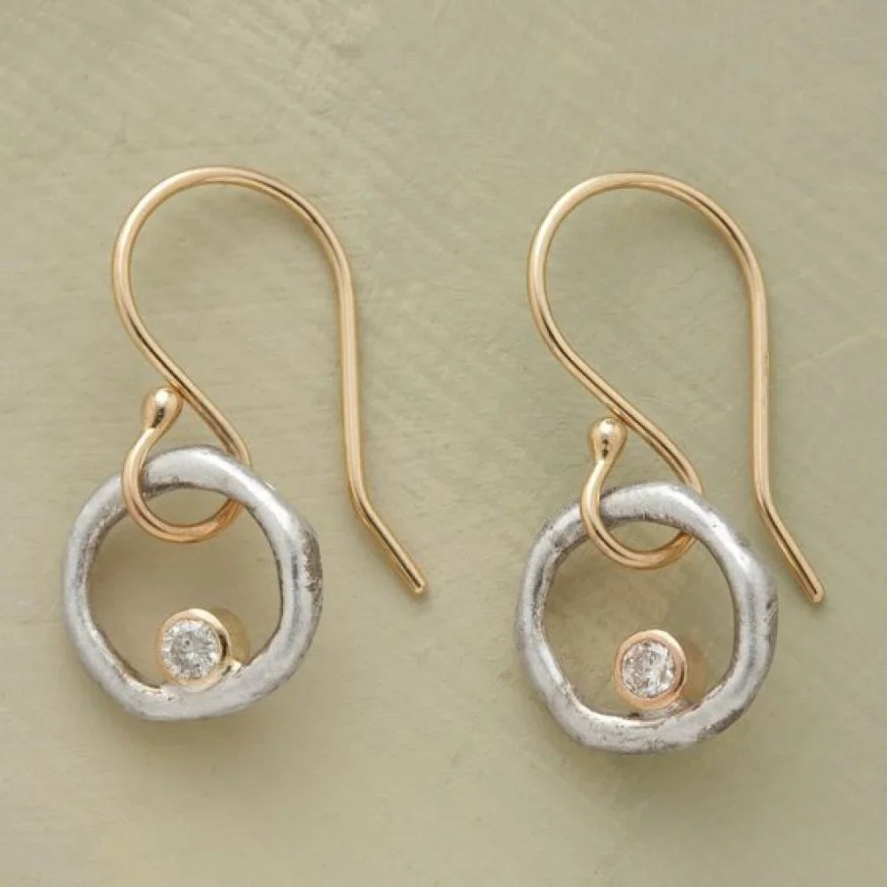 Classic Gold and Silver Zirconia Stud Earrings