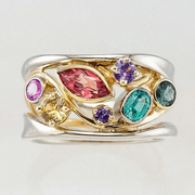 Antique-Inspired Ring Featuring Gold and Silver Zirconia Accents
