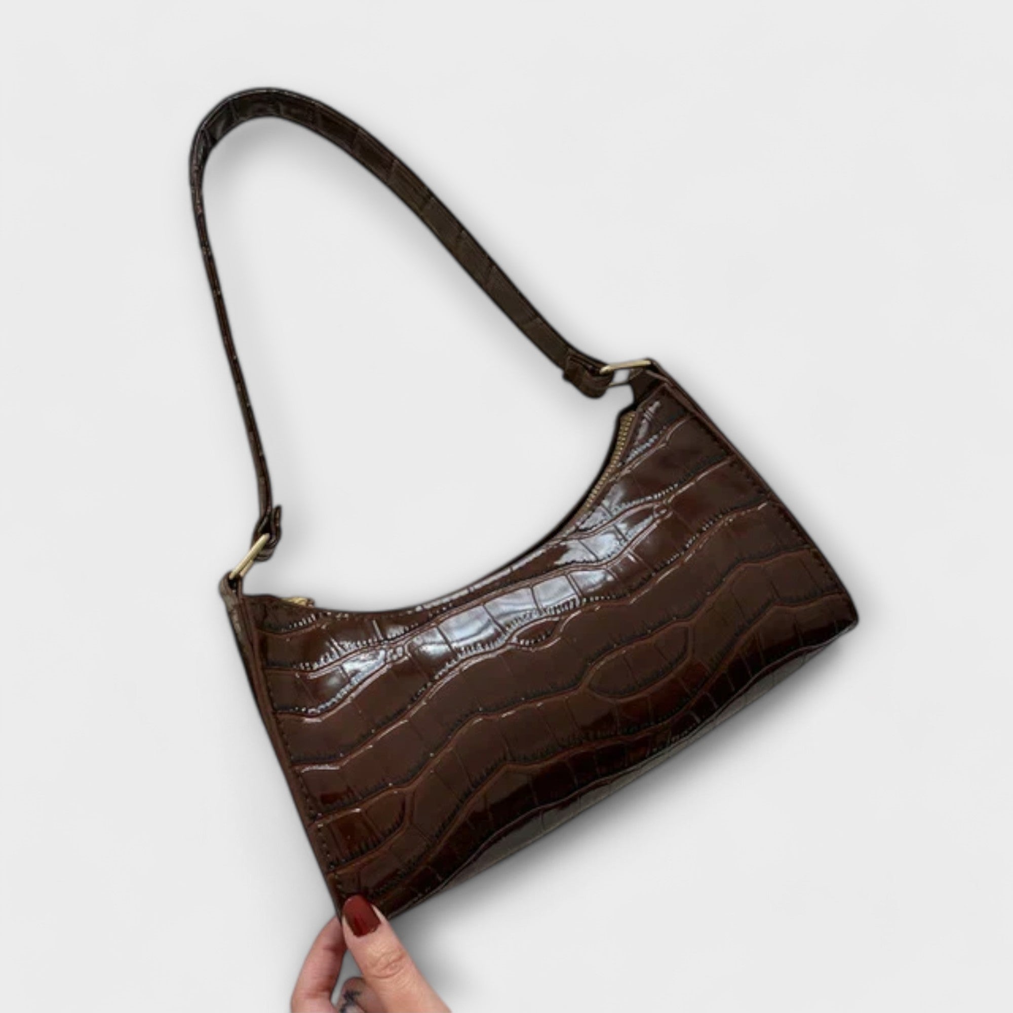 Olivia - Glossy Leather Handbag