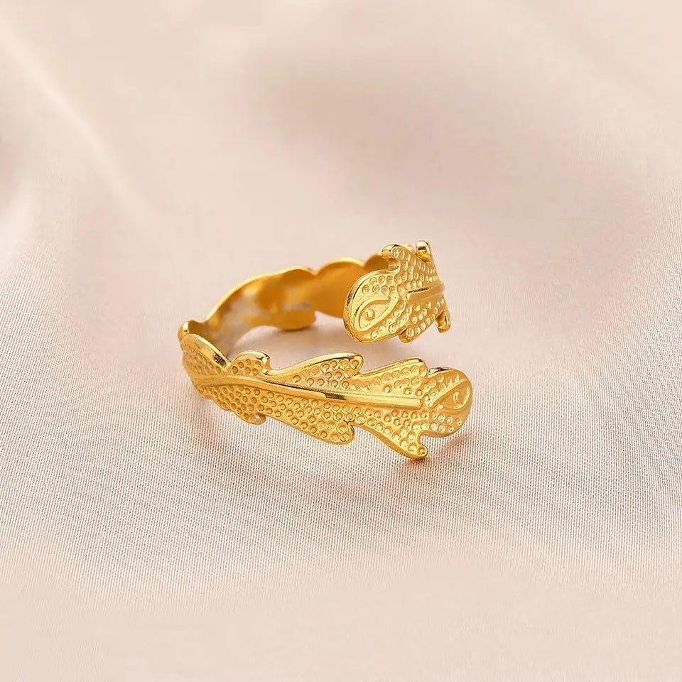 Janirelle 18K Gold Coral Ring