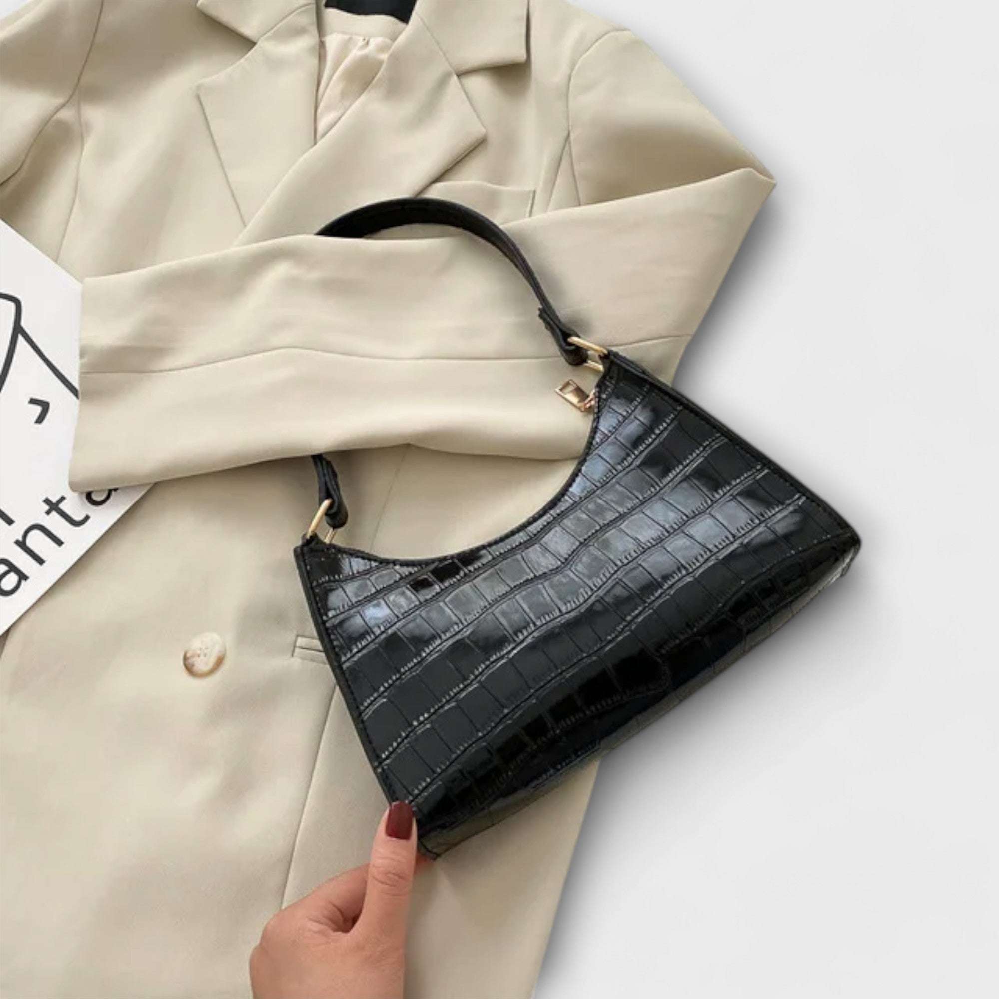 Olivia - Glossy Leather Handbag