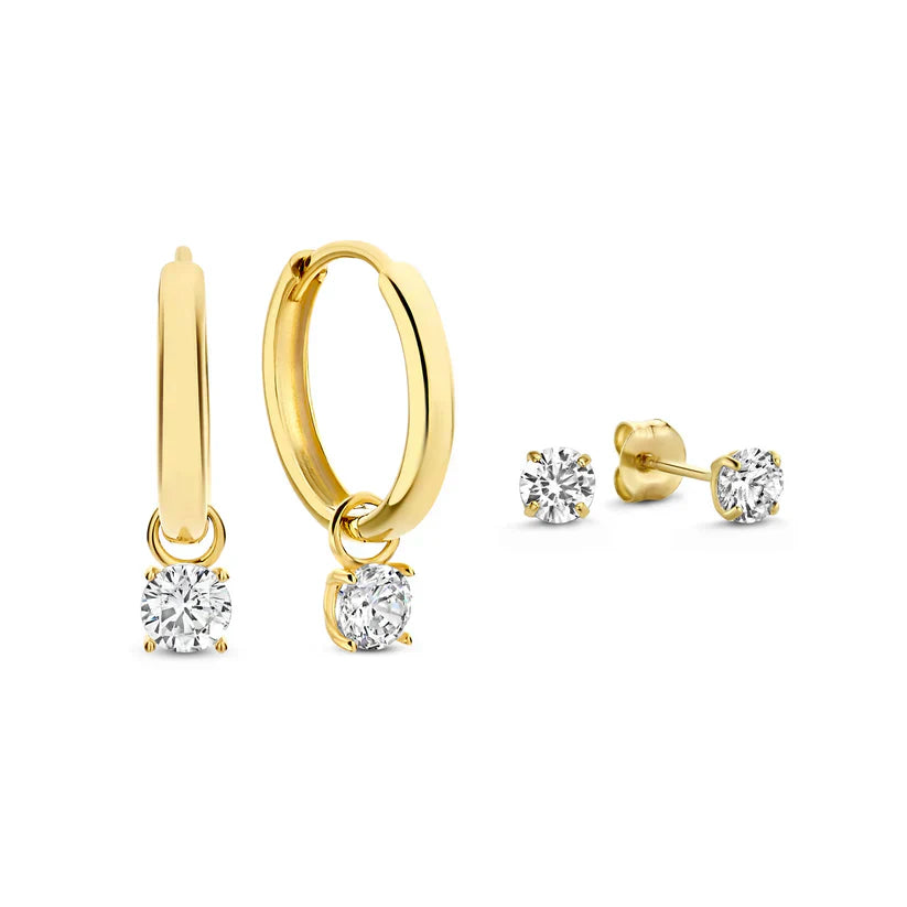 Krizalyssa | 18k Gold Diamond Pendant Earrings